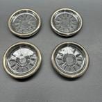 Vintage glazen onderzetters verzilverd Italiaanse oorsprong, Ophalen, Gebruikt, Glas of Kopje