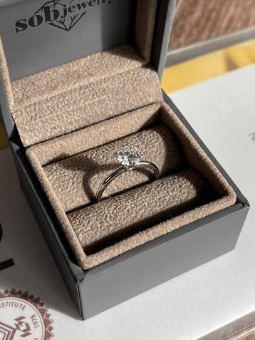Diamant Ring 1.01ct D VVS2 CVD 14K/585 IGI maat 53 beschikbaar voor biedingen