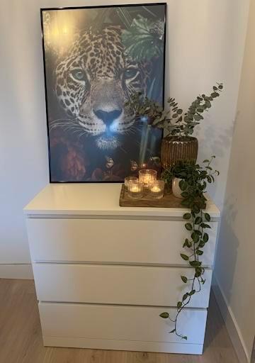 Witte Malm ladekast van IKEA, Huis en Inrichting, Kasten | Ladekasten, Zo goed als nieuw, Minder dan 100 cm, 50 tot 100 cm, 25 tot 50 cm