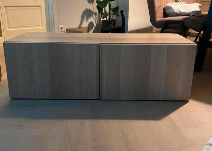 Ikea BESTÅ eiken tv kast - 190.474.32, Huis en Inrichting, Kasten | Dressoirs, Gebruikt, 150 tot 200 cm, 25 tot 50 cm, Met lade(s)