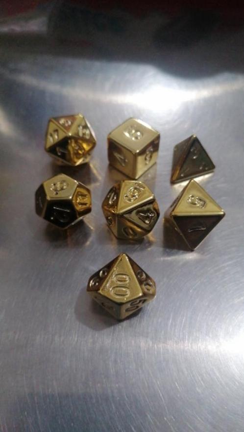 TTRPG Gouden Dobbelstenen Metalen Dice RPG Spel Dobbelsteen, Verzamelen, Overige Verzamelen, Nieuw, Verzenden