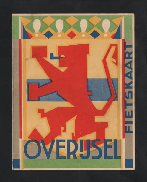 Fietskaart Overijssel Provinciewapen Burgers Deventer 1929., Verzamelen, Overige Verzamelen, Zo goed als nieuw, Verzenden