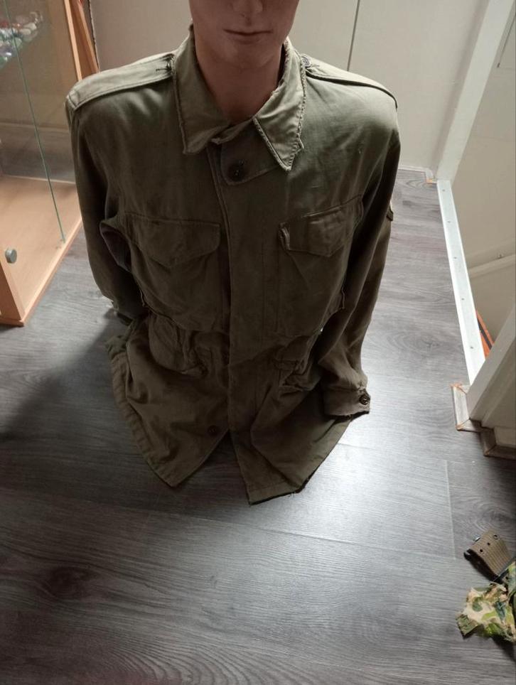 Originele M43 jas 82nd Airborne - Ardennen vondst, Verzamelen, Militaria | Tweede Wereldoorlog, Kleding of Schoenen, Amerika, Ophalen of Verzenden