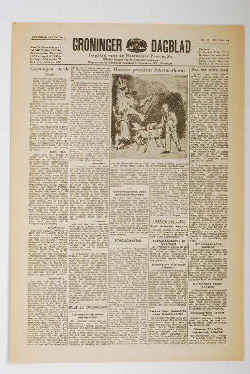 30 juni 1945 - Groninger Dagblad | Heruitgave, Boeken, Tijdschriften en Kranten, Zo goed als nieuw, Krant, Verzenden