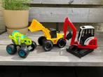 Set speelgoed graafmachines en monstertruck, Ophalen of Verzenden, Gebruikt