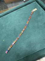18kt Goud - RAINBOW armband - 21.50ct saffieren, Ophalen of Verzenden, Nieuw, Goud