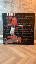 Godfather schilderij met tekst 120 x 120, Ophalen of Verzenden, Zo goed als nieuw, Schilderij, 100 tot 125 cm
