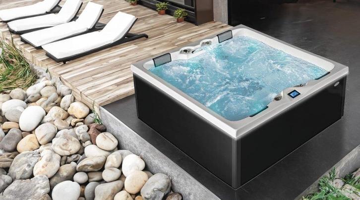Vivo Spa jacuzzi AUREA 216x216x92 design stijlvol strak, Tuin en Terras, Bubbelbaden en Hottubs, Nieuw, Vast, Afdekzeil, Filter