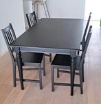 Zwarte eettafel (IKEA INGATORP/STEFAN), Huis en Inrichting, 4 tot 6 stoelen, Ophalen of Verzenden, Zo goed als nieuw