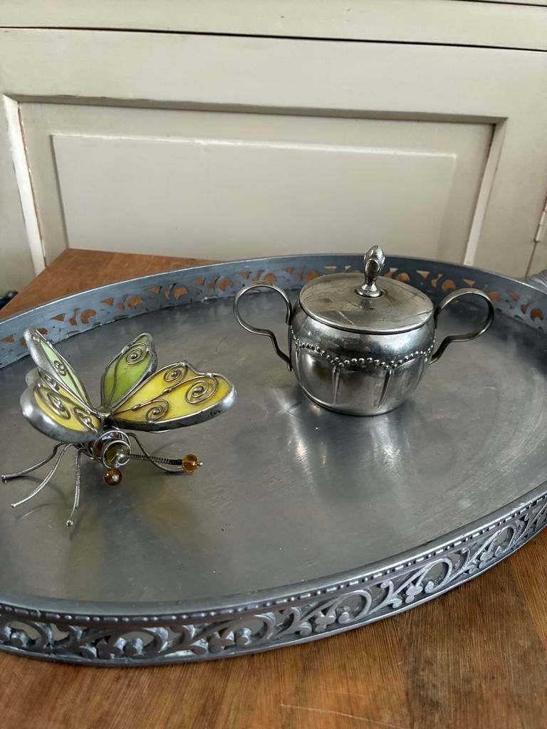 Vintage Verzilverde Suikerpot merk Daalderop, Ophalen of Verzenden, Zilver