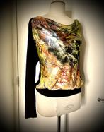Studio Anneloes top blouse Mt M waterval bladeren zwart trui, Maat 38/40 (M), Zo goed als nieuw, Studio Anneloes, Zwart
