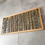 Vintage, industriële houten letterbak met druk cijfers, Ophalen
