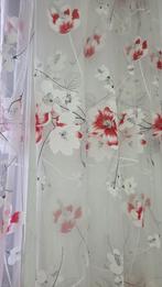 Witte vitrage gordijnen met bloemen, Ophalen, 200 cm of meer, 150 tot 200 cm, Zo goed als nieuw