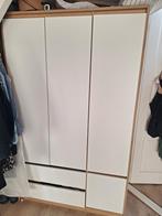 BILLUND Kledingkast 119x193 wit/naturel eiken, 100 tot 150 cm, Nieuw, Scandinavisch, Overige materialen