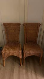2 rotan eetkamerstoelen, Ophalen, Gebruikt, Twee, Bruin