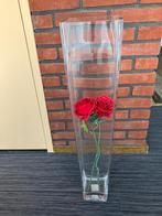 glazen vaas, glas, vaas, dikke glazen vaas, vaas, Ophalen, Overige kleuren, Glas, Minder dan 50 cm