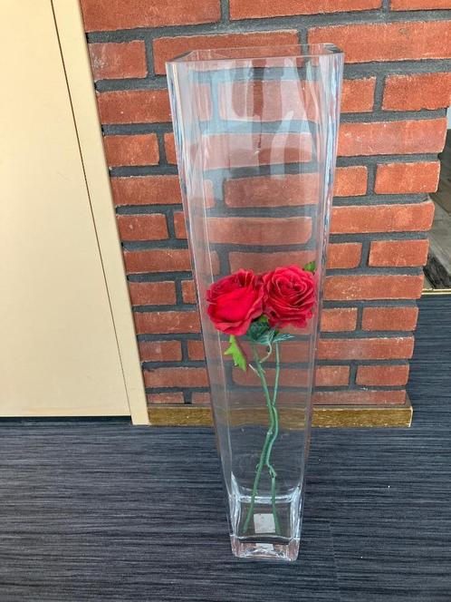 glazen vaas, glas, vaas, dikke glazen vaas, vaas, Huis en Inrichting, Woonaccessoires | Vazen, Overige kleuren, Minder dan 50 cm