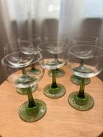 7 “Roemer” wijnglazen met groene steel, Ophalen of Verzenden, Zo goed als nieuw, Overige typen