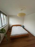 Japandi stijl houten bed, 160 cm breed, Huis en Inrichting, Slaapkamer | Bedden, Ophalen, Japandi, Gebruikt, Tweepersoons