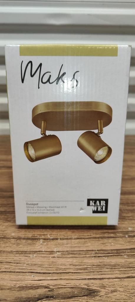 KARWEI duoplaat Maks GU10 messing, Huis en Inrichting, Lampen | Spots, Nieuw, Ophalen of Verzenden
