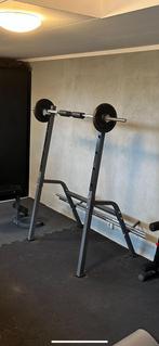 Squat- en benchrek, Sport en Fitness, Ophalen, Gebruikt, Krachtstation, Metaal