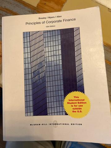 Principles of Corporate Finance, 12e editie beschikbaar voor biedingen
