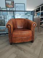 Vintage Schaapleren Clubfauteuil, Huis en Inrichting, Fauteuils, Ophalen, Schapenleer Clubfauteuil, Zo goed als nieuw, 75 tot 100 cm