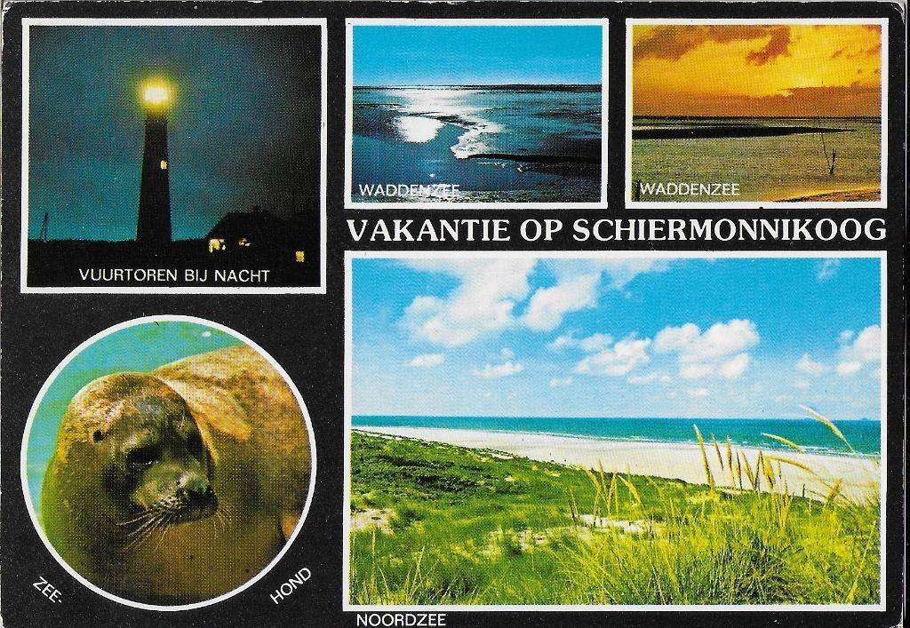 Ch940 Gelopen ansichtkaart vakantie op schiermonnikoog, Verzenden, 1980 tot heden, Gelopen