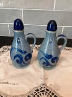 Set blauw aardewerk olie en azijn kruikjes (300724), Antiek en Kunst, Antiek | Keramiek en Aardewerk, Ophalen of Verzenden