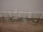 4 glazen vazen €3 per stuk, Glas, Zo goed als nieuw, Ophalen