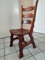 6 massief eiken stoelen, € 90,00, Huis en Inrichting, Stoelen, Ophalen, Gebruikt, Bruin, Vijf, Zes of meer stoelen