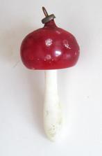 Oude Kerstbal: Paddenstoel 01 donkerrood met witte steel, Ophalen of Verzenden
