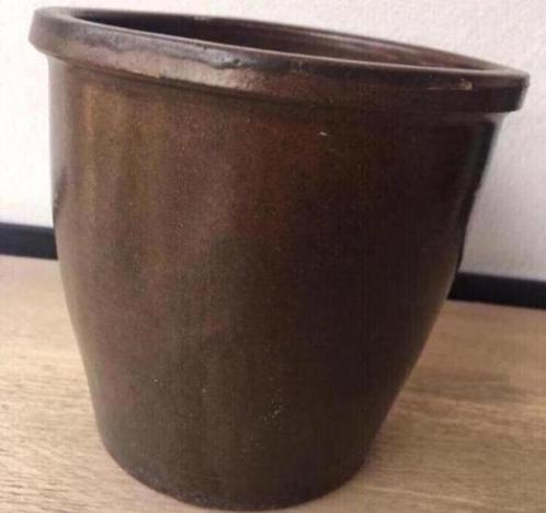 Vintage jaren ‘50 bloempot bruin 13,5/14cm uniek, Tuin en Terras, Bloempotten, Zo goed als nieuw, Terracotta, Binnen, Minder dan 40 cm