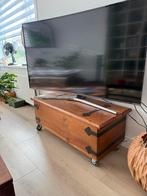 Eiken Kist / TV Meubel met Wielen, Ophalen, Gebruikt, 50 tot 100 cm, Eikenhout