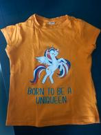 T-shirt oranje meisje maat 110/116 (valt als 104), Kinderen en Baby's, Kinderkleding | Maat 104, Meisje, Zo goed als nieuw, Shirt of Longsleeve