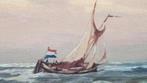 Olieverf schilderij H.J. Wijngaard zeegezicht Kaagschip, Antiek en Kunst, Ophalen