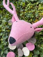 Roze Rendierhoofd Vilt - Wanddecoratie Kinderkamer, Ophalen of Verzenden, Gebruikt