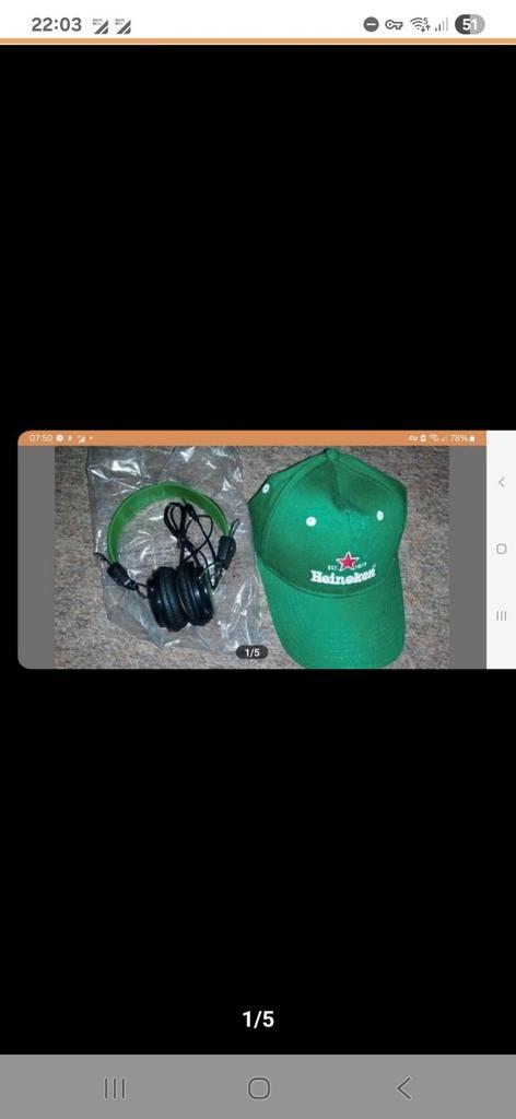 Heineken Petje & Hoofdtelefoon - Nieuw!, Verzamelen, Biermerken, Nieuw, Overige merken, Ophalen of Verzenden