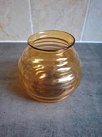 Antieke amberkleurige "A.D. Copier Leerdam" violenvaas., Ophalen of Verzenden