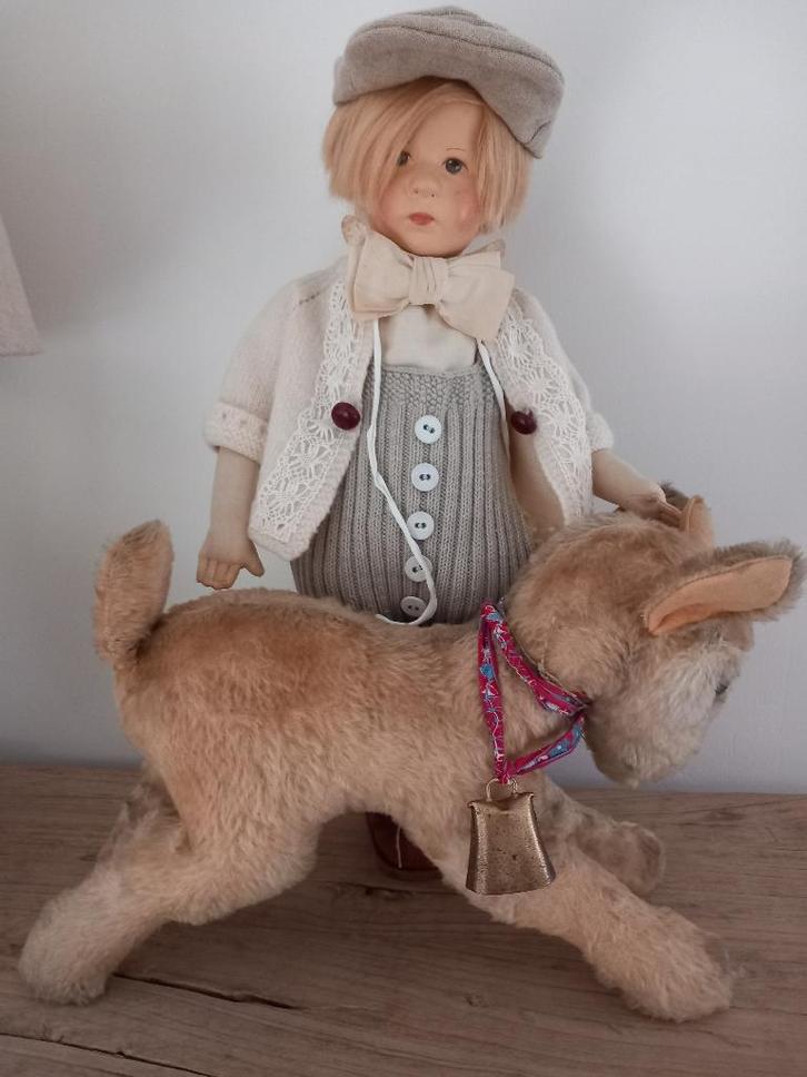 Grote Steiff jonge geit Zicky jaren 50., Antiek en Kunst, Antiek | Speelgoed, Ophalen of Verzenden