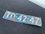 Te Koop : Oldtimer Auto Kentekenplaat Kenteken Blauw, Ophalen of Verzenden, Gebruikt