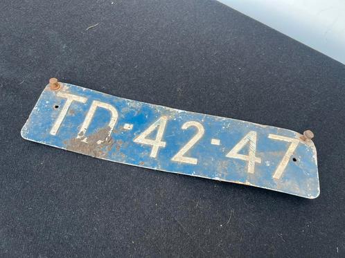 Te Koop : Oldtimer Auto Kentekenplaat Kenteken Blauw, Auto-onderdelen, Klein materiaal, Gebruikt, Ophalen of Verzenden