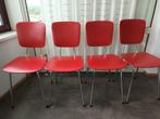 4 rode vintage keukenstoeltjes 100 euro, Huis en Inrichting, Stoelen, Ophalen, Overige materialen, Gebruikt, Vintage