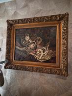 Klassieke schilderij spelende katten, gesigneerd, Antiek en Kunst, Ophalen
