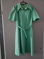 Retro midi jurk polyester pastel groen maat 36 izgs., Kleding | Dames, Jurken, Groen, Vintage, Ophalen of Verzenden, Onder de knie