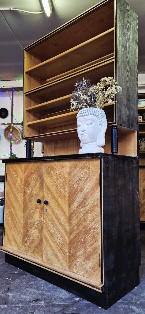 Vintage Houten Buffetkast/Servicekast/Boekenkast, Huis en Inrichting, Kasten | Boekenkasten, Gebruikt, 100 tot 150 cm, 150 tot 200 cm