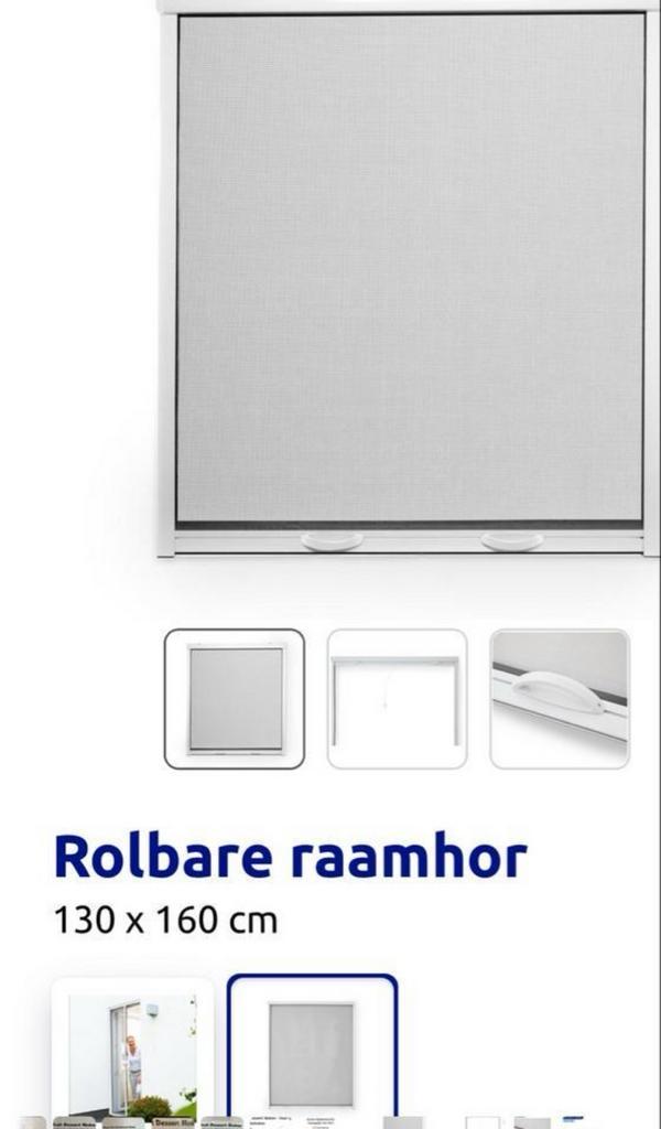 2 Nieuwe Raamhorren 130x160 - Zelf Inkorten, Doe-het-zelf en Verbouw, Deuren en Horren, Nieuw, Overige typen, Minder dan 200 cm