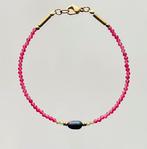 Minimalistisch ruby & zoetwaterparel armband nieuw, Ophalen of Verzenden, Nieuw, Overige materialen