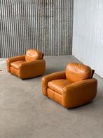 Design fauteuils italie 1970 sinaasappel 1970 leer stoelen, Ophalen, Gebruikt, Aalsmeer, Vintage