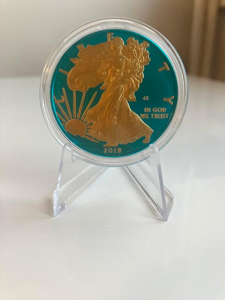 Zeldzame American Silver Eagle Space Blue #48/50, Postzegels en Munten, Munten | Amerika, Losse munt, Noord-Amerika, Zilver, Ophalen of Verzenden